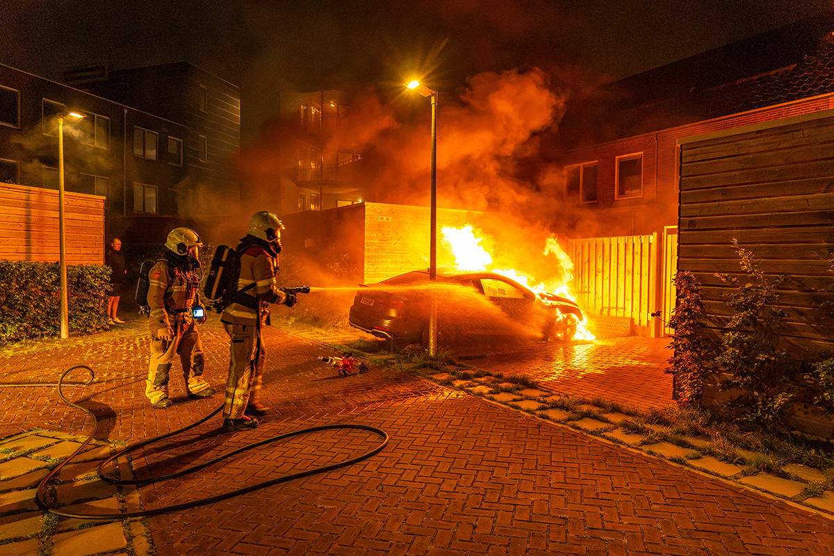 Audi in brand Waterfront Harderwijk