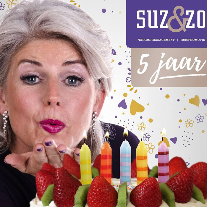 Suzanne van Harten eerste lustrum Suz en Zo