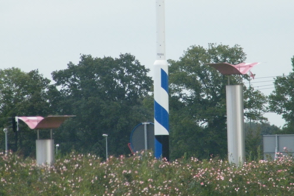 Vlinders op de rotonde's rond Drielanden Harderwijk zalmroze.