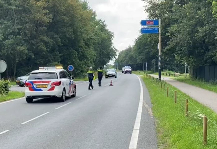 Ongeluk A28 paardentrailer foto politie West Veluwe