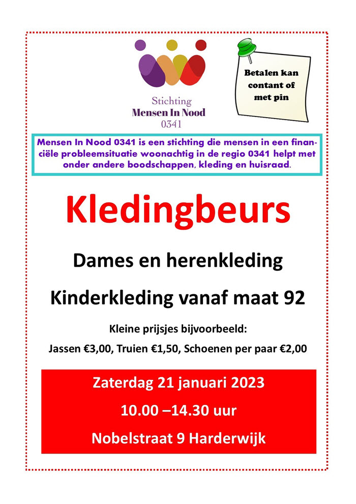 Kledingbeurs Stichting Mens in Nood 0341