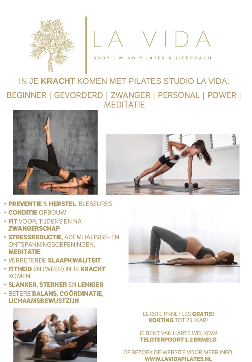 Joëlle Felice Brekelmans start als ervaren, gecertificeerd en geregistreerd Pilates Trainer en Lifecoach Pilatesstudio La Vida, voor Body & Mind te Telgterpoort 1-2 in Ermelo