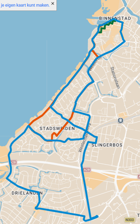 route Halve marathon Harderwijk