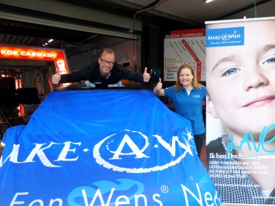 Wasstraat actie Lions Harderwijk voor Make-A-Wish Nederland