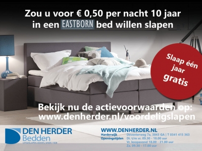 Zou u ook voor € 0,50 10 jaar lang in een Eastborn bed willen slapen?