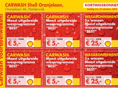 Carwash voordeelweken Shell Oranjelaan Harderwijk