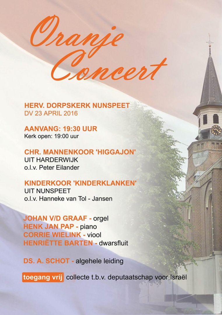 Oranjeconcert Hervormde Dorpskerk Nunspeet