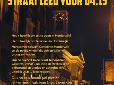Start actie rustig naar huis na avondje uitgaan in Harderwijk