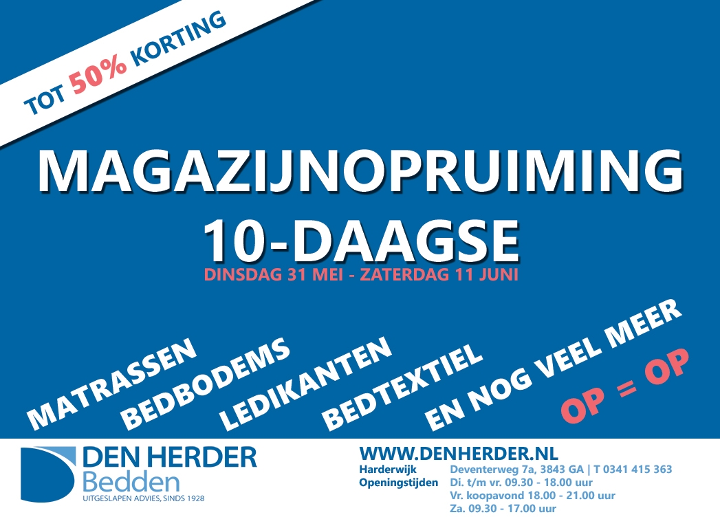 Den Herder Bedden: Magazijn opruiming 10 daagse