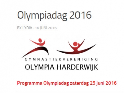 G.V. Olympia houdt zaterdag 25 juni haar jaarlijkse Olympiadag