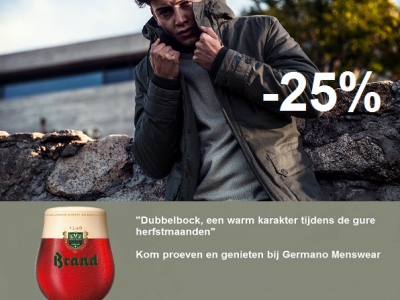 Dit weekend alle jassen en jacks 25% bij Germano Menswear in Harderwijk