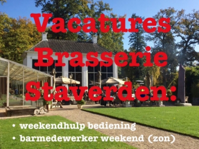 Vacatures bij Brasserie Staverden! 