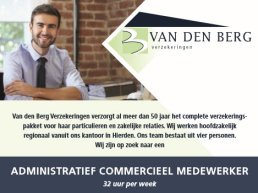 Vacature administratief commercieel medewerker (32 uur)