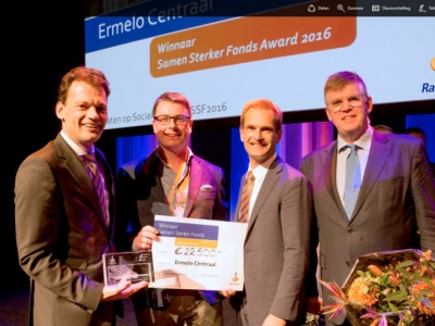 Ermelo Centraal wint hoofdprijs Rabobank Samen Sterker Fonds 2016
