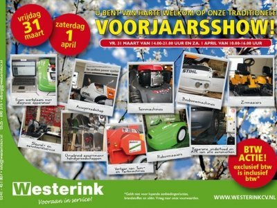 Vandaag en morgen Voorjaarsshow tuinmachines Westerink