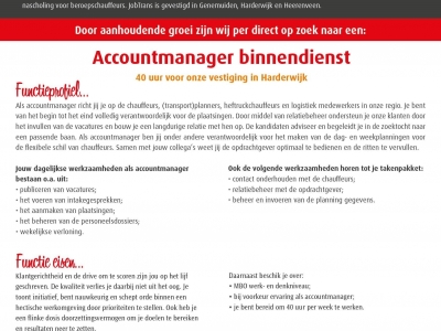 JobTrans Harderwijk: Vacature accountmanager binnendienst