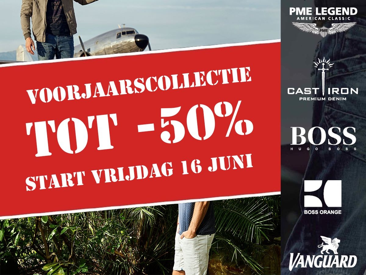 Voorjaarscollectie 50% korting bij Germano Menswear