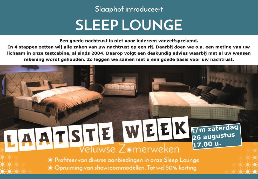 Laatste week van de Veluwse Zomerweken bij Sleeplounge by Slaaphof in Harderwijk