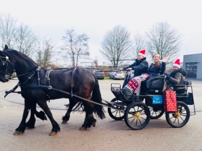 De Harderwijkse arbodienst Care Group trok er dinsdag 19 december met paard en wagen op uit (video)