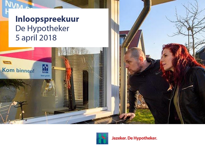 Inloopspreekuur De Hypotheker op 5 april!