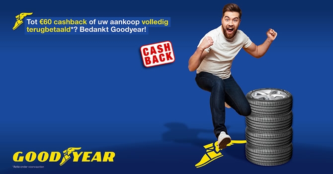 Kies voor Goodyear banden en krijg tot € 60,- terug