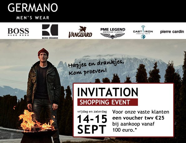 Invitation Shopping Event bij Germano Menswear Harderwijk