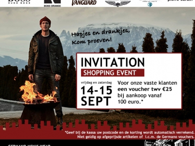 Invitation Shopping Event bij Germano Menswear Harderwijk