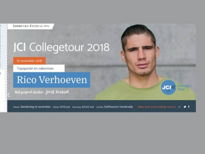 Wereldkampioen kickboxer Rico Verhoeven te gast bij JCI Collegetour