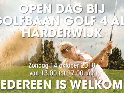 Maak kennis met de golfsport zondag 14 oktober bij Golfclub Harderwold