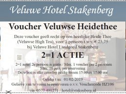 Vouchers bij Veluwe Hotel Stakenberg Elspeet 2=1 actie en massage!