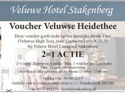 Vouchers bij Veluwe Hotel Stakenberg Elspeet 2=1 actie
