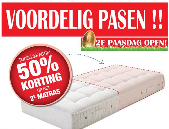 50% Korting op 2e matras 