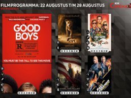 Filmprogramma bioscoop Kok CinemaxX Harderwijk 22 t/m 28 augustus