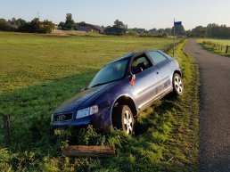 Halfnaakte dronken man gevonden bij gecrashte auto in Hierden