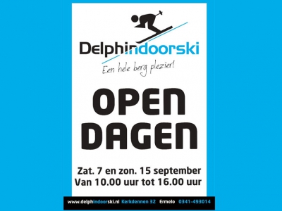 Indoorski- en Snowboardcentrum Delphindoorski Ermelo houdt zondag 15 september een opendag