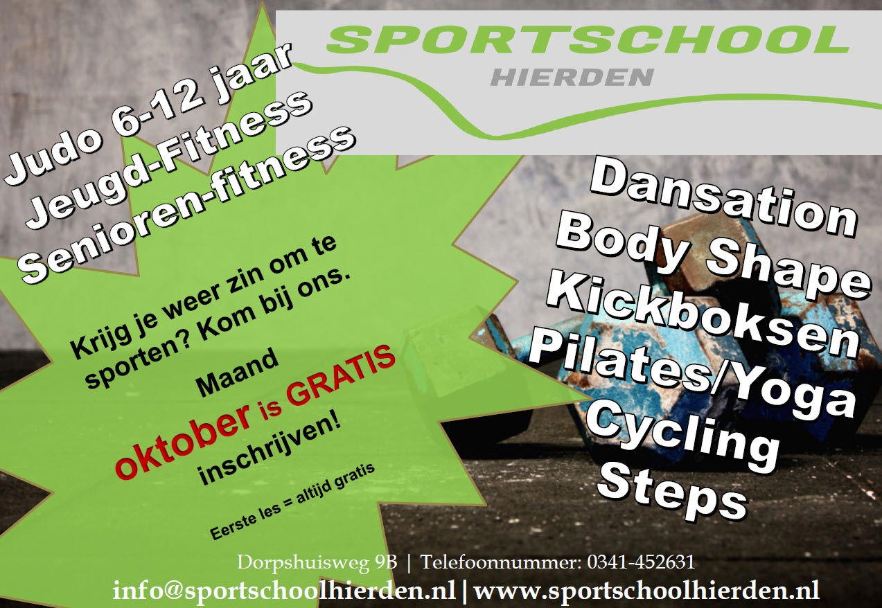 Krijg je weer zin in te sporten? Kom bij Sportschool Hierden