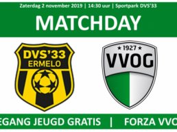 Veluwse derby DVS'33 tegen VVOG zaterdag 2 november 2019