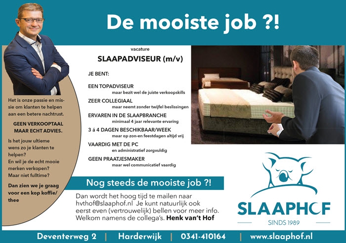 Vacature slaapadviseur (m/v)