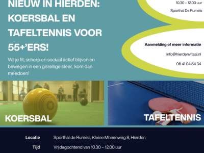 Nieuw in Hierden: koersbal en tafeltennis voor 55+ ers
