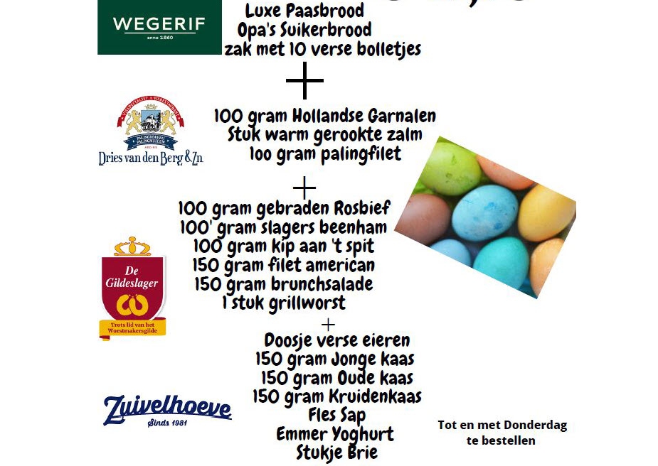 UITVERKOCHT! Complete Paasbrunch tas!