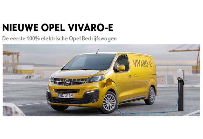 De eerste 100% elektrische Opel Bedrijfswagen: de nieuwe Opel Vivaro-e