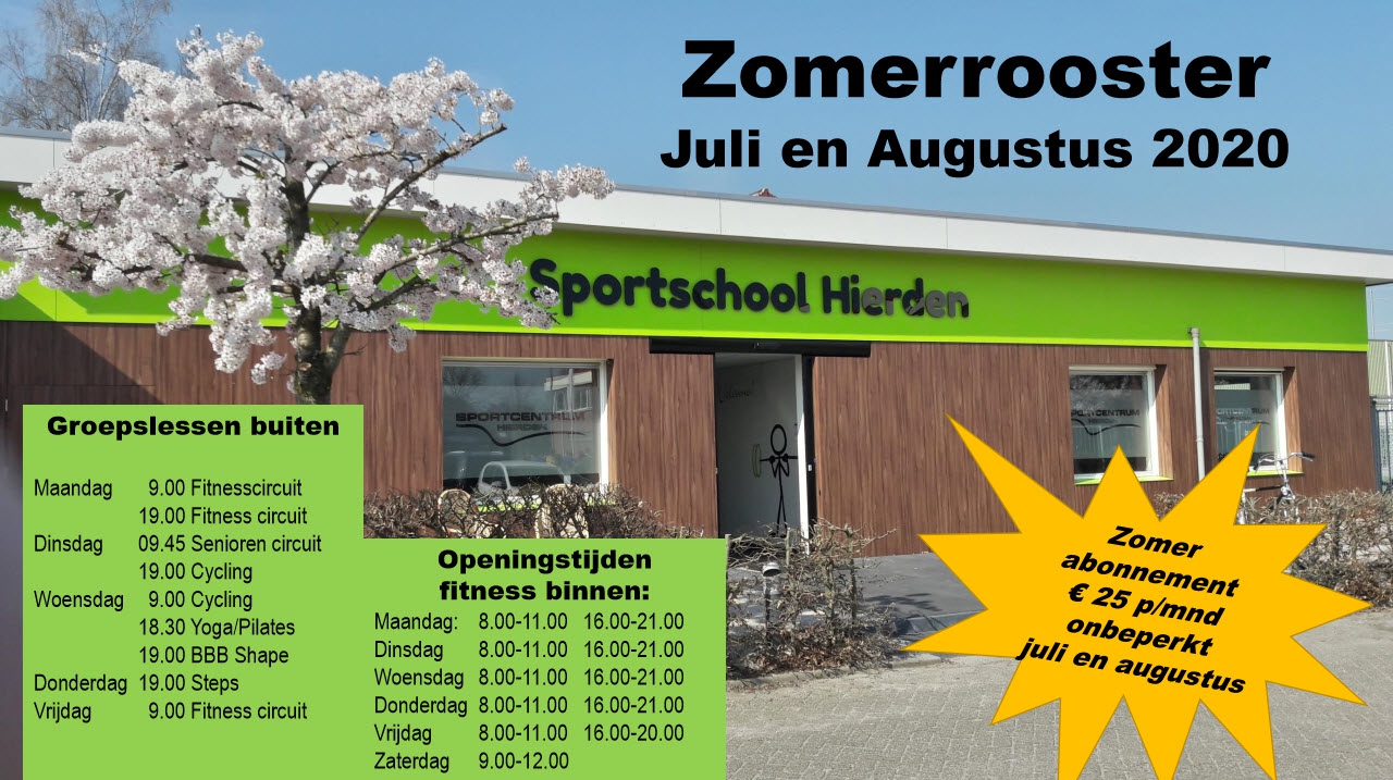 Zomerabonnement bij Sportschool Hierden in juli en augustus voor maar € 25,00