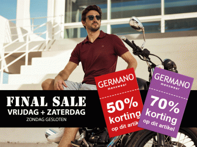 Final Sale bij Germano Menswear in Harderwijk