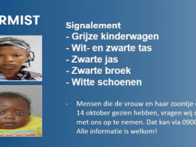 26-jarige vrouw en haar één jarige zoontje uit Harderwijk vermist