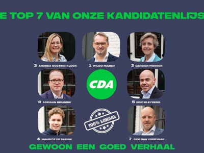 CDA gaat met deze kieslijst en ‘100% lokaal, gewoon een goed verhaal’ de gemeenteraadsverkiezingen tegemoet 
