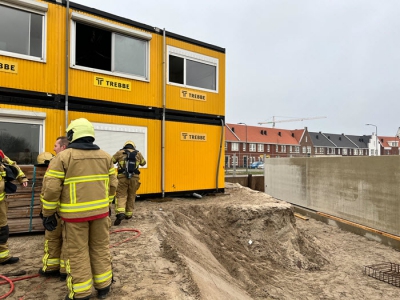 Brand in bouwkeet bij het Waterfront in Harderwijk