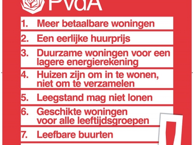 PvdA presenteert woonmanifest