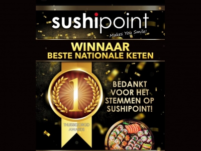 SushiPoint wint eerste prijs met beste keten van Nederland 