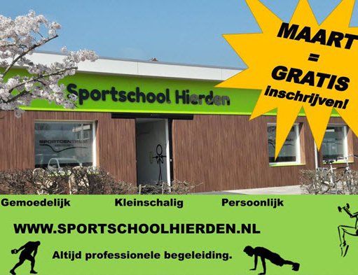 Sportschool Hierden: maart = gratis inschrijven