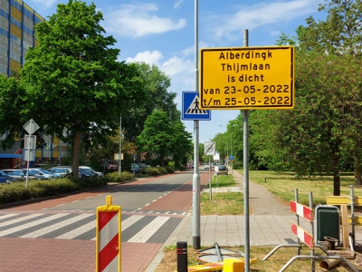 Alberdingk Thijmlaan in Harderwijk afgesloten